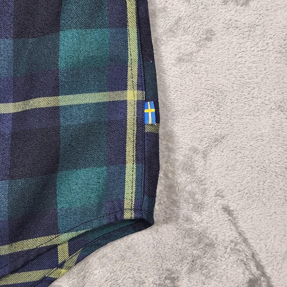 Fjallraven Fjallglim Shirt Mens Small Plaid Button Down Outdoor Flannel Hiking - Picture 10 of 15